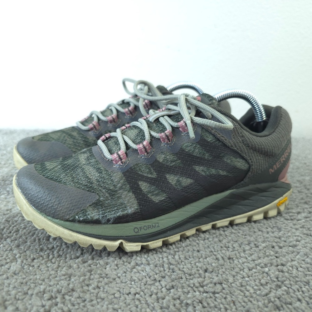 Merrell Antora 2 Womens Size 6.5 Trail Running Shoes Green Vibram J067262